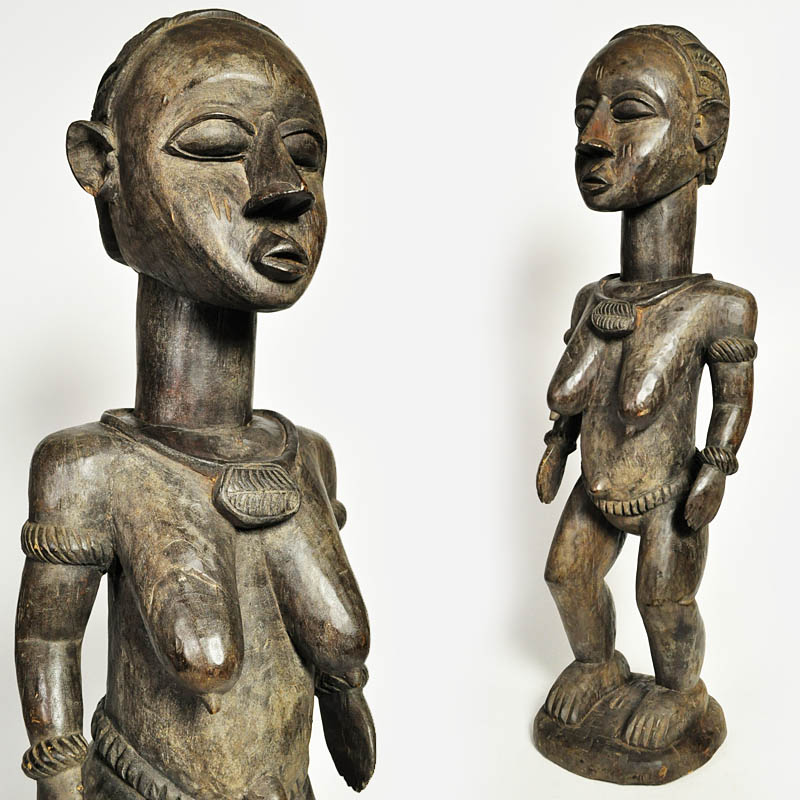 《半額》バガ族女性像【アフリカ インテリア 彫刻 木彫】 (a056-04) - アフリカ雑貨店 アフロモード