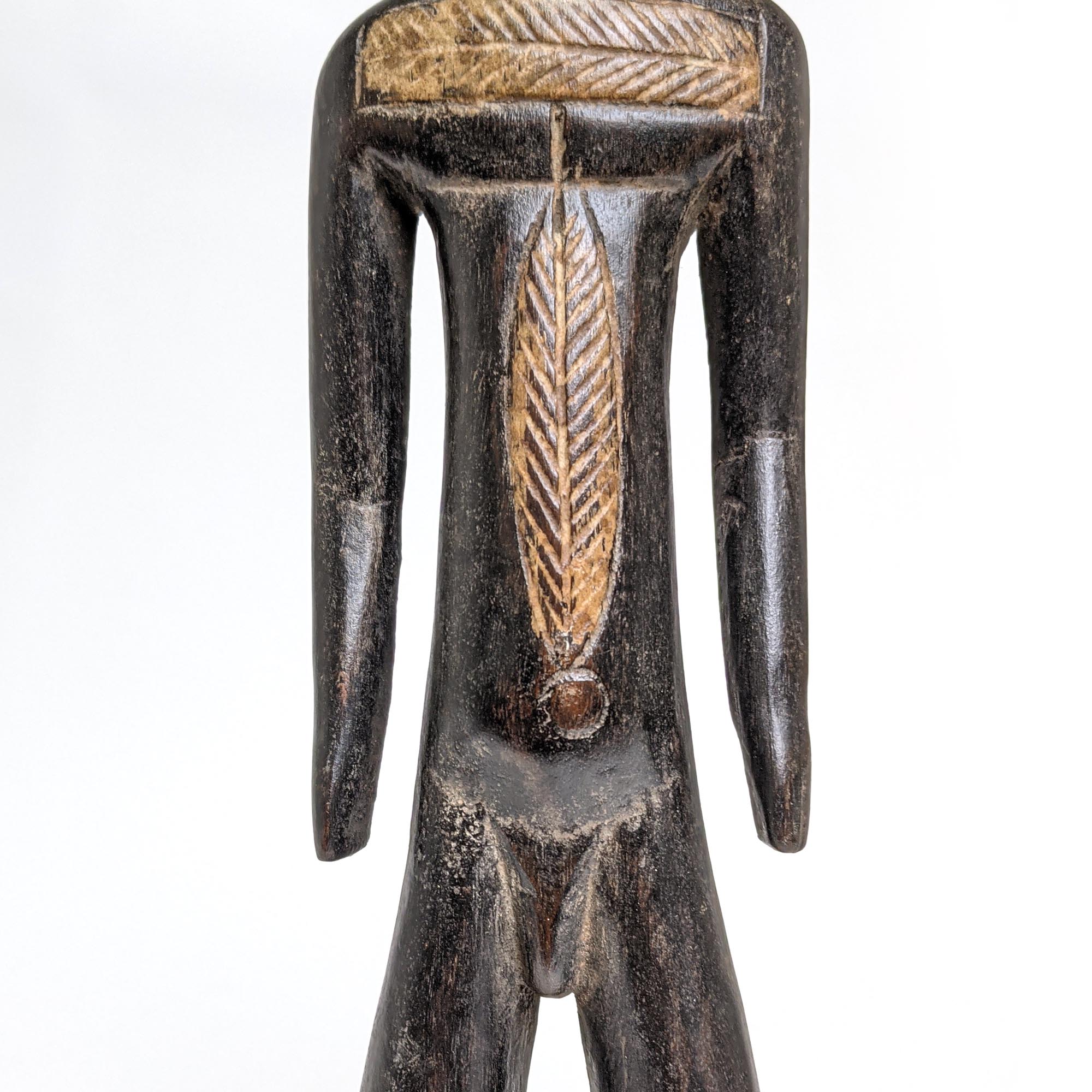 ダン族彫像 38cm アフリカ 人形 プリミティブアート 彫像 (c051-22 