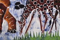 アフリカ バティック 絵画 【インテリア ファブリック ろうけつ染め