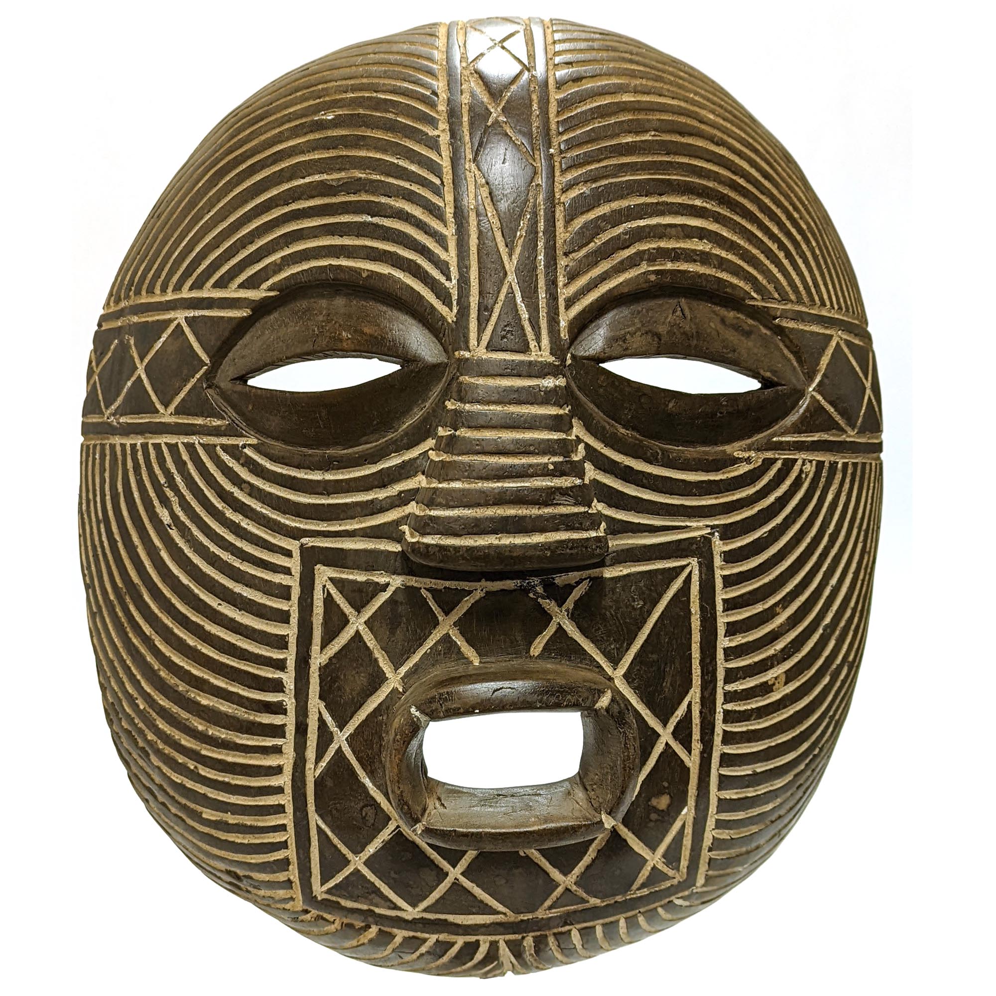ソンゲ族マスク 46cm アフリカンアート 仮面 （n010-22） - アフリカ 