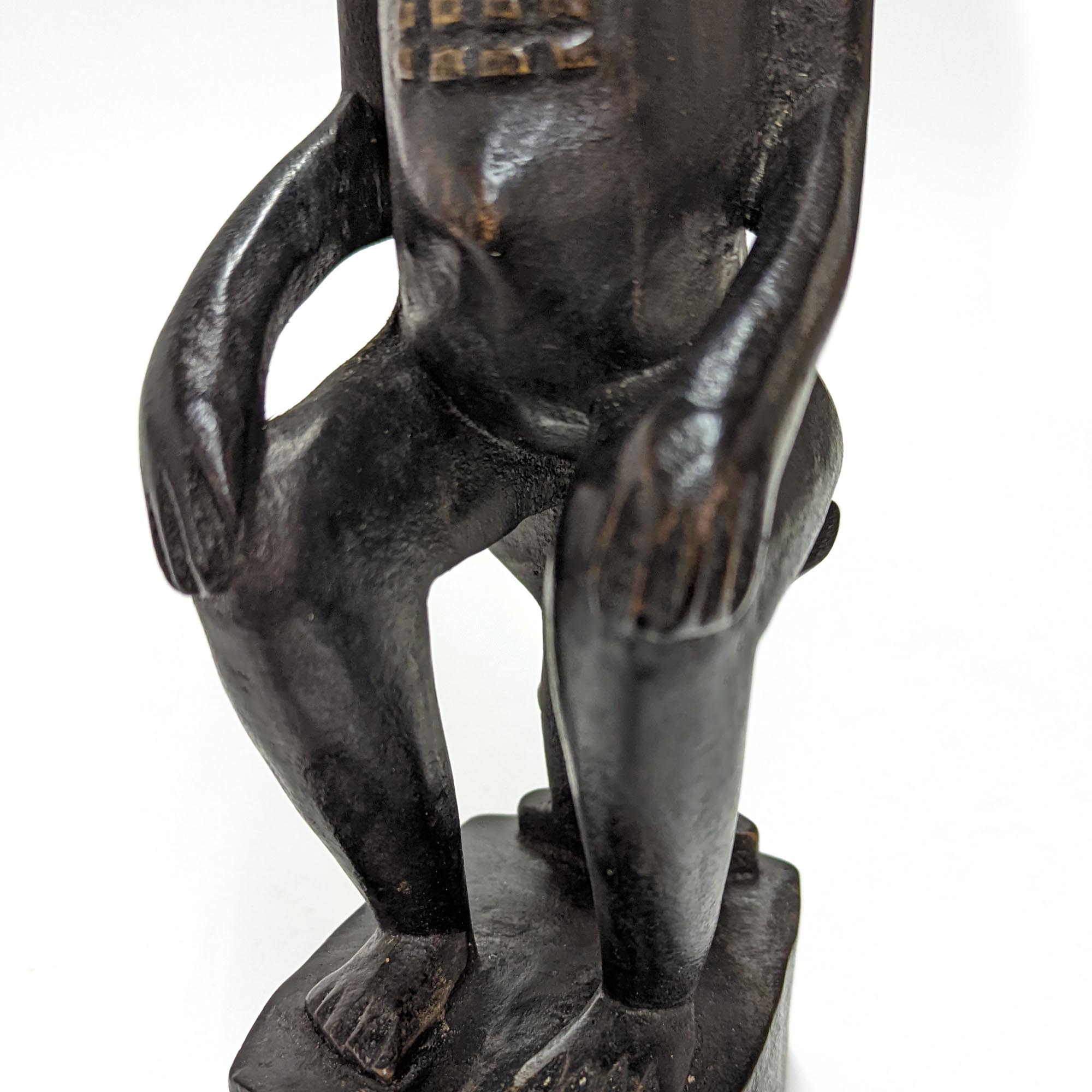 バウレ族彫像 41cm アフリカン プリミティブアート 木彫品 （n012-28 