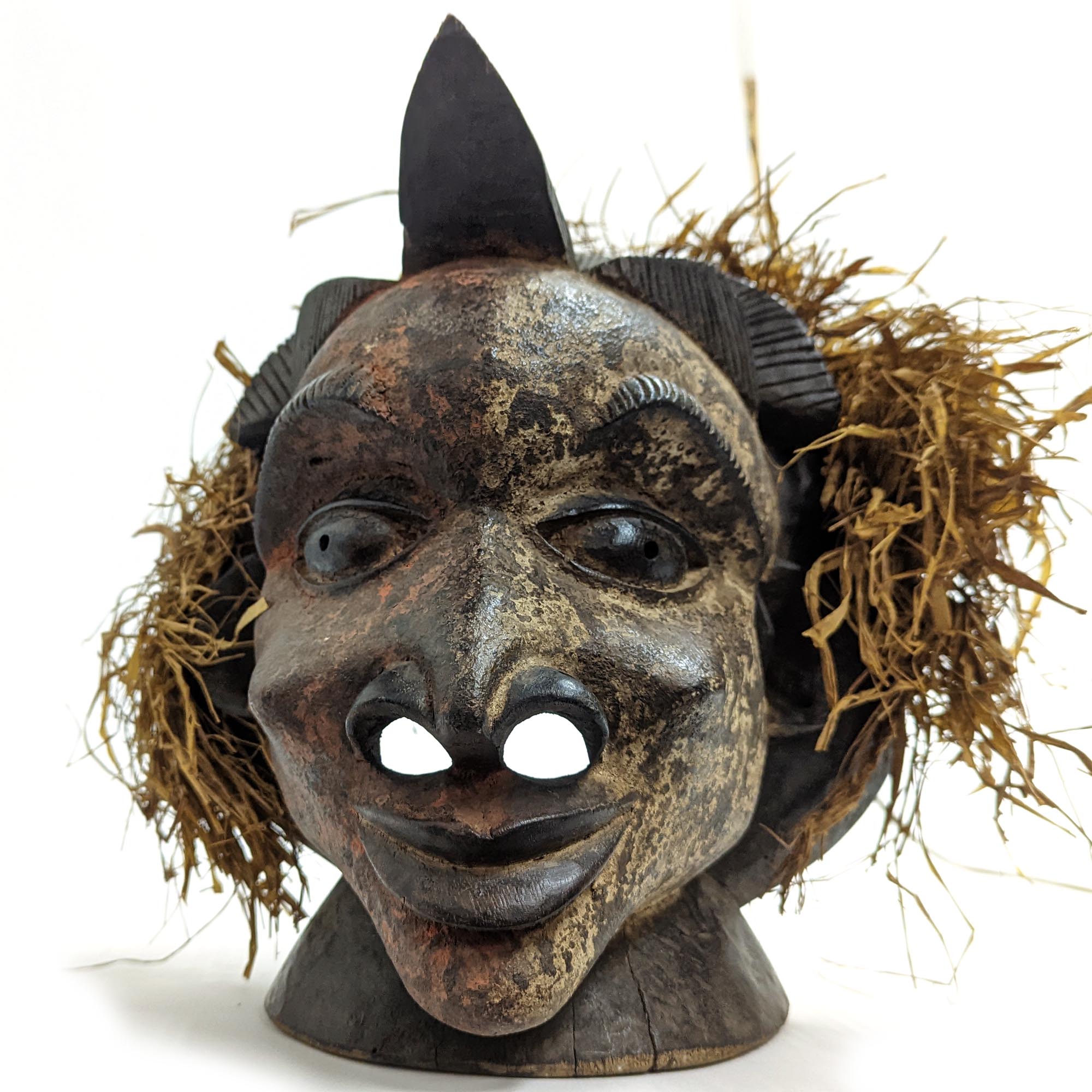 ヨルバ族仮面 34cm アフリカン プリミティブアート マスク （n240-19） アフリカ雑貨店 アフロモード
