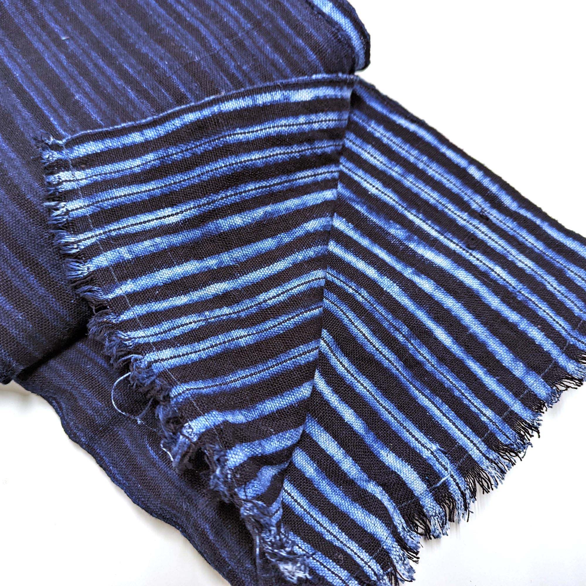 ギニア製 インディゴ 手織り布 135cm 綿100％ 生地 アフリカ布 （n241