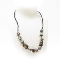 Alternative view of アフリカン ネックレス 再生ガラスビーズ  （r104-10）