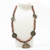 Alternative view of アフリカン ネックレス 再生ガラス+真鍮ビーズ  （r104-15）