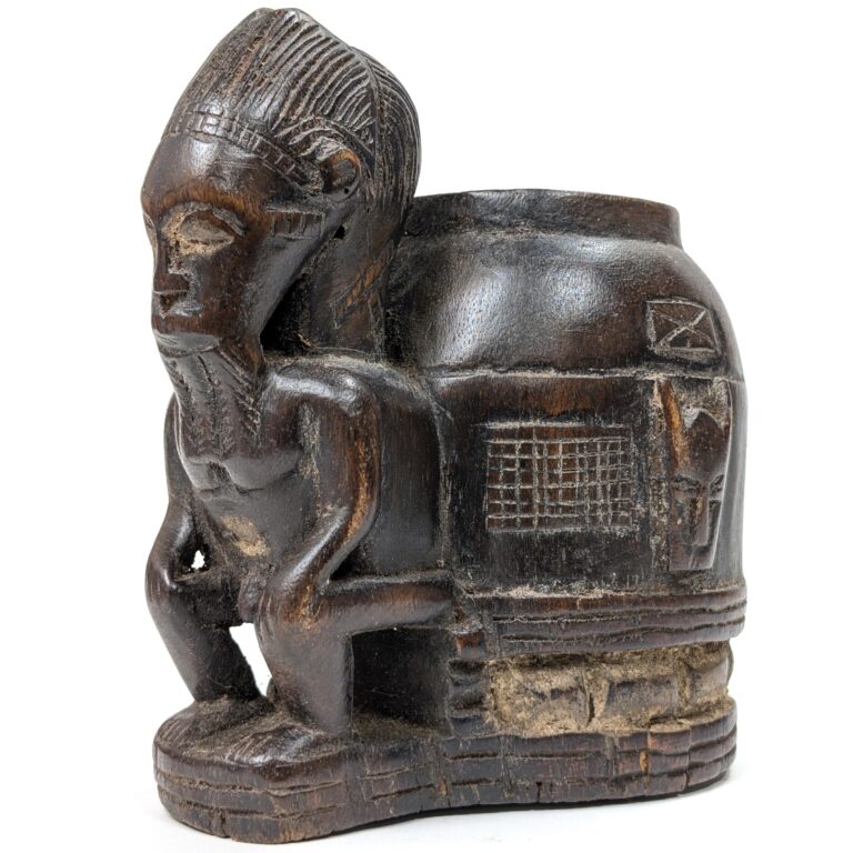 バウレ族占い木箱 15cm アフリカン プリミティブアート （r104-25