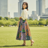 アフリカン パッチワーク パーニュ スカート （r105-51）（AI生成イメージ）