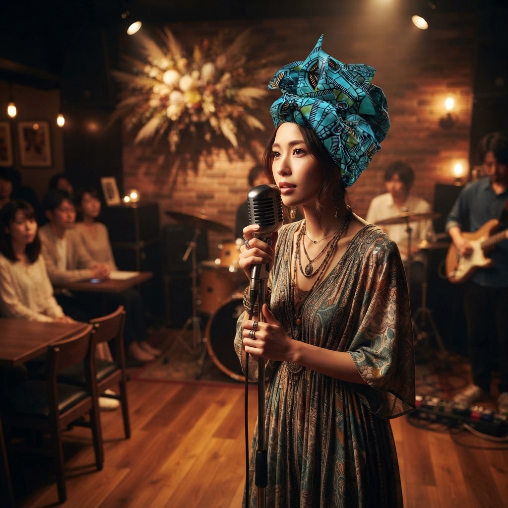フラー（頭巻布）アフリカンターバン・ヘアバンド《WAX強度・普通》 （r105-75）（AI生成イメージ）