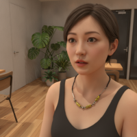 アフリカン ネックレス 再生ガラスビーズ  （r112-22）（AI生成イメージ）
