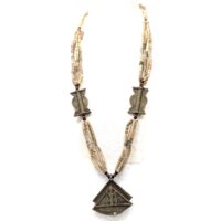 Alternative view of アフリカン ネックレス バウレ族紋章+素焼きビーズ （r112-24）