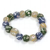 Alternative view of アフリカン  再生ガラスビーズ ブレスレット ゴム芯 （r114-17）