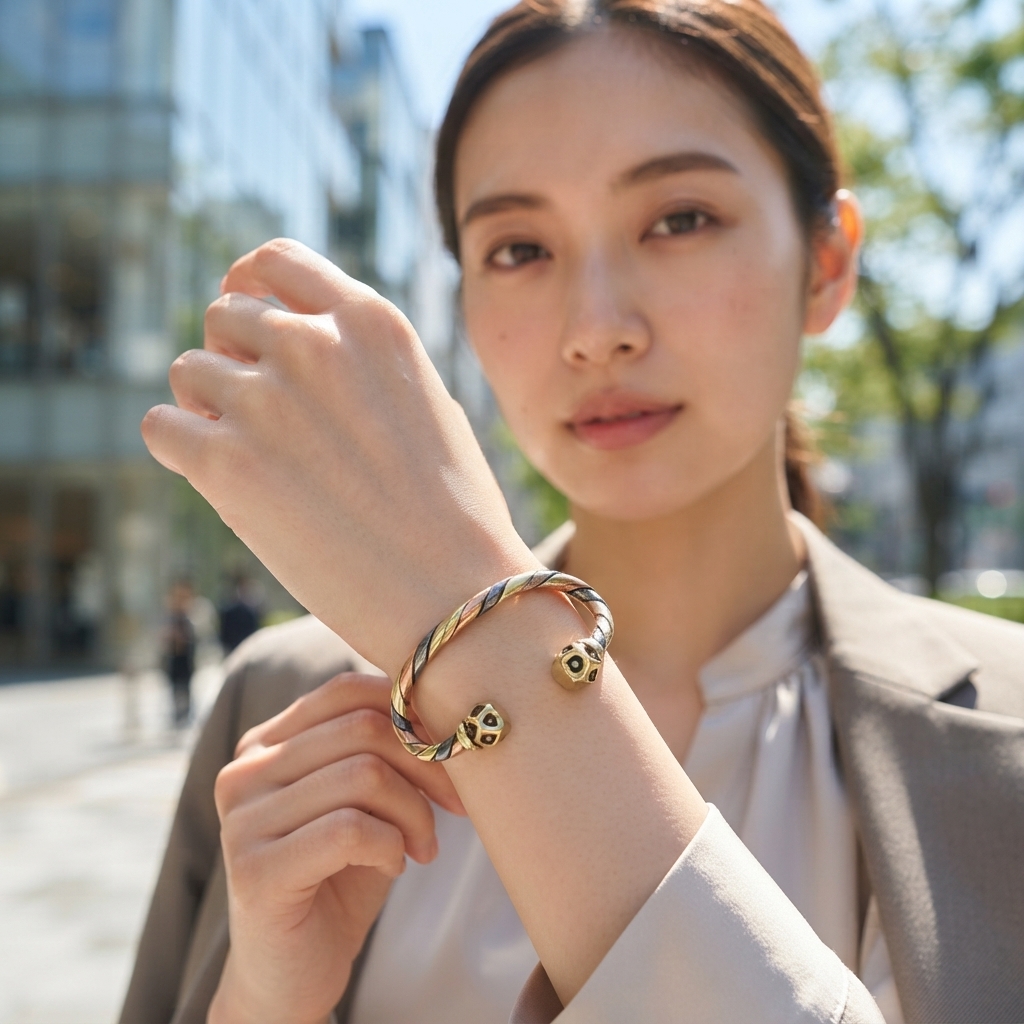 アフリカン メタリック ブレスレット 金属バングル （r123-08）（AI生成イメージ）