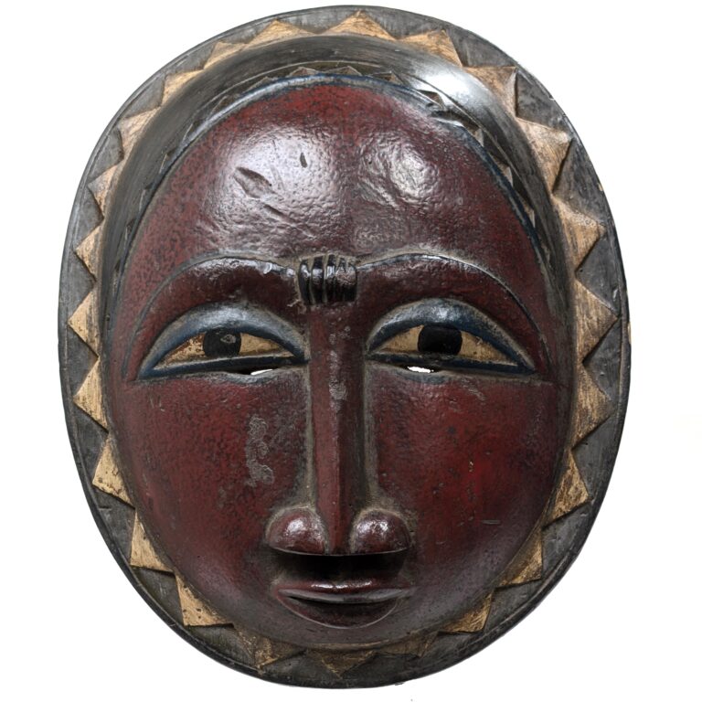 バウレ族仮面 36cm アフリカン プリミティブアート マスク （r123-19