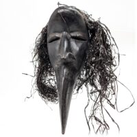 ダン族小型マスク 25cm アフリカン仮面 アート （r153-02）