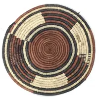 アフリカの水草製 渦巻きトレー なべ敷き (r153-23)