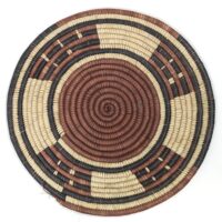アフリカの水草製 渦巻きトレー なべ敷き (r153-25)