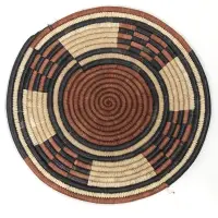 アフリカの水草製 渦巻きトレー なべ敷き (r153-26)