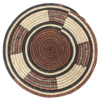 アフリカの水草製 渦巻きトレー なべ敷き (r153-28)