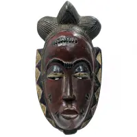 バウレ族小型マスク 24cm アフリカン仮面 アート （r155-21