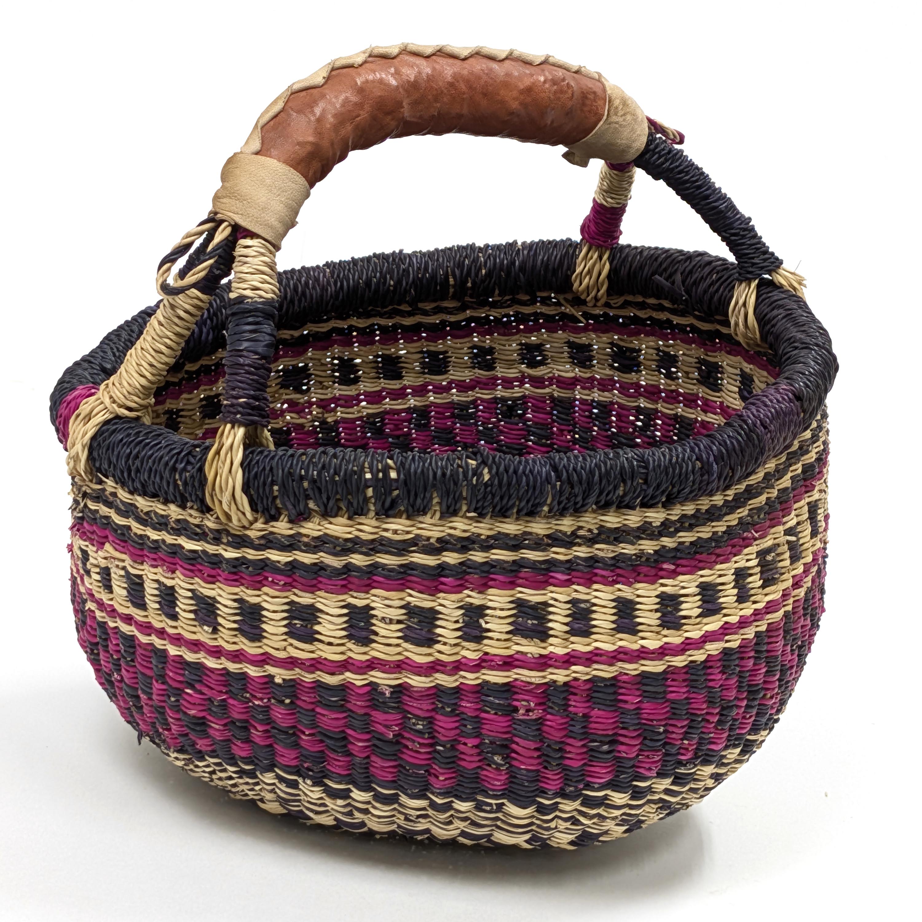 ブルキナバスケットmini 丸かごタイプ アフリカ産 （r160-07）