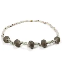 アフリカン ネックレス 再生ガラスビーズ  （r163-09）