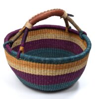 ブルキナバスケット XLサイズ 丸かごタイプ アフリカ産 (r163-21)