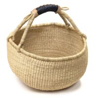 ブルキナバスケット XLサイズ 丸かごタイプ アフリカ産 (r163-22)