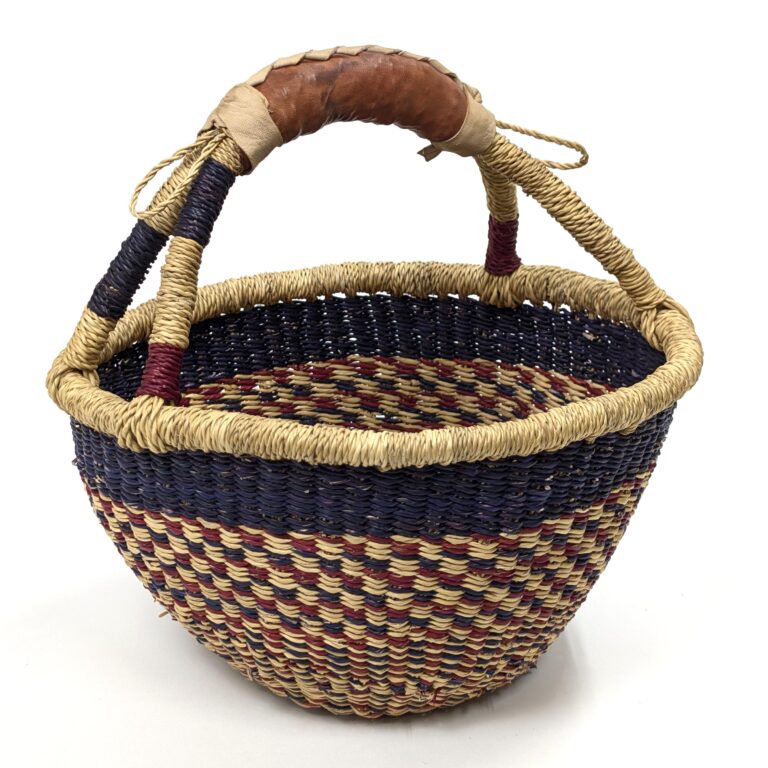 037アフリカ ガーナ製/ブルキナ ボルガ バスケット/38×39cm アフリカ ガーナ製ブルキナ ボルガ バスケット38×39cm 037