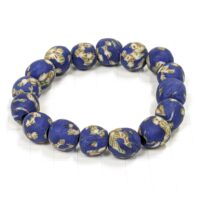 アフリカン  再生ガラスビーズ ブレスレット ゴム芯 （r211-05）