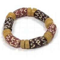 アフリカン  再生ガラスビーズ ブレスレット ゴム芯 （r211-06）