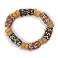 Alternative view of アフリカン  再生ガラスビーズ ブレスレット ゴム芯 （r211-06）