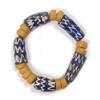 Alternative view of アフリカン  再生ガラスビーズ ブレスレット ゴム芯 （r211-07）