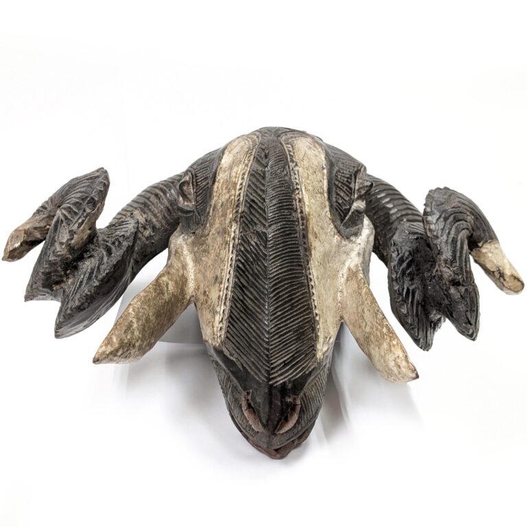 バウレ族牡羊マスク 36cm アフリカンアート 仮面 バウレ族牡羊マスク 33cm アフリカンアート 仮面 （r211-19