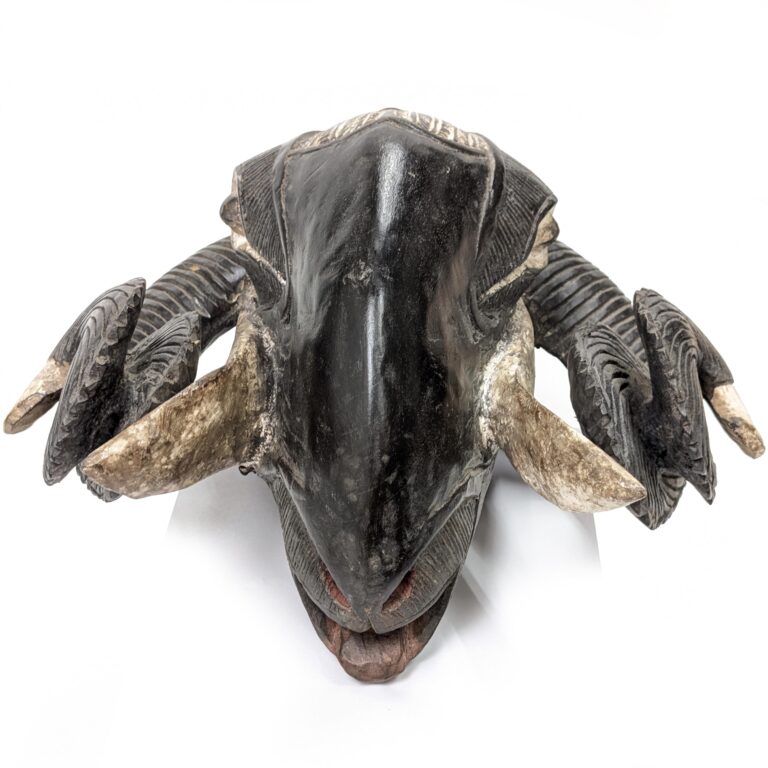 バウレ族牡羊マスク 32cm アフリカンアート 仮面 （r211-20