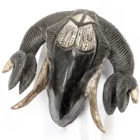 バウレ族牡羊マスク 32cm アフリカンアート 仮面 （r211-20