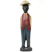 コロン人形 30cm アフリカ 木彫像 （r211-26）