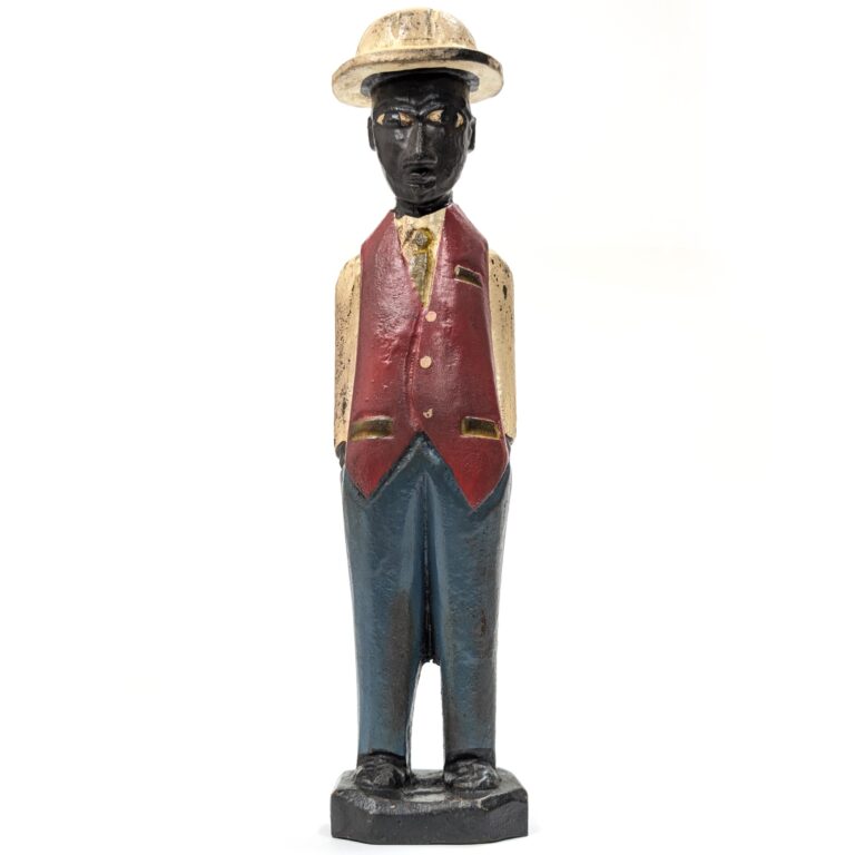 19世紀・コートジボワール「木彫・少年像」アフリカ・民族人形・コロン・木彫彩色 コロン人形 30cm アフリカ 木彫像 （r211-28） - アフリカ雑貨店