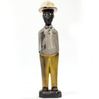 アフリカンムッシュー コロン人形 22cm インテリア 木彫品