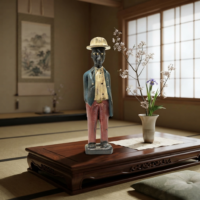 コロン人形 30cm アフリカ 木彫像 （r211-29）（AI生成イメージ）