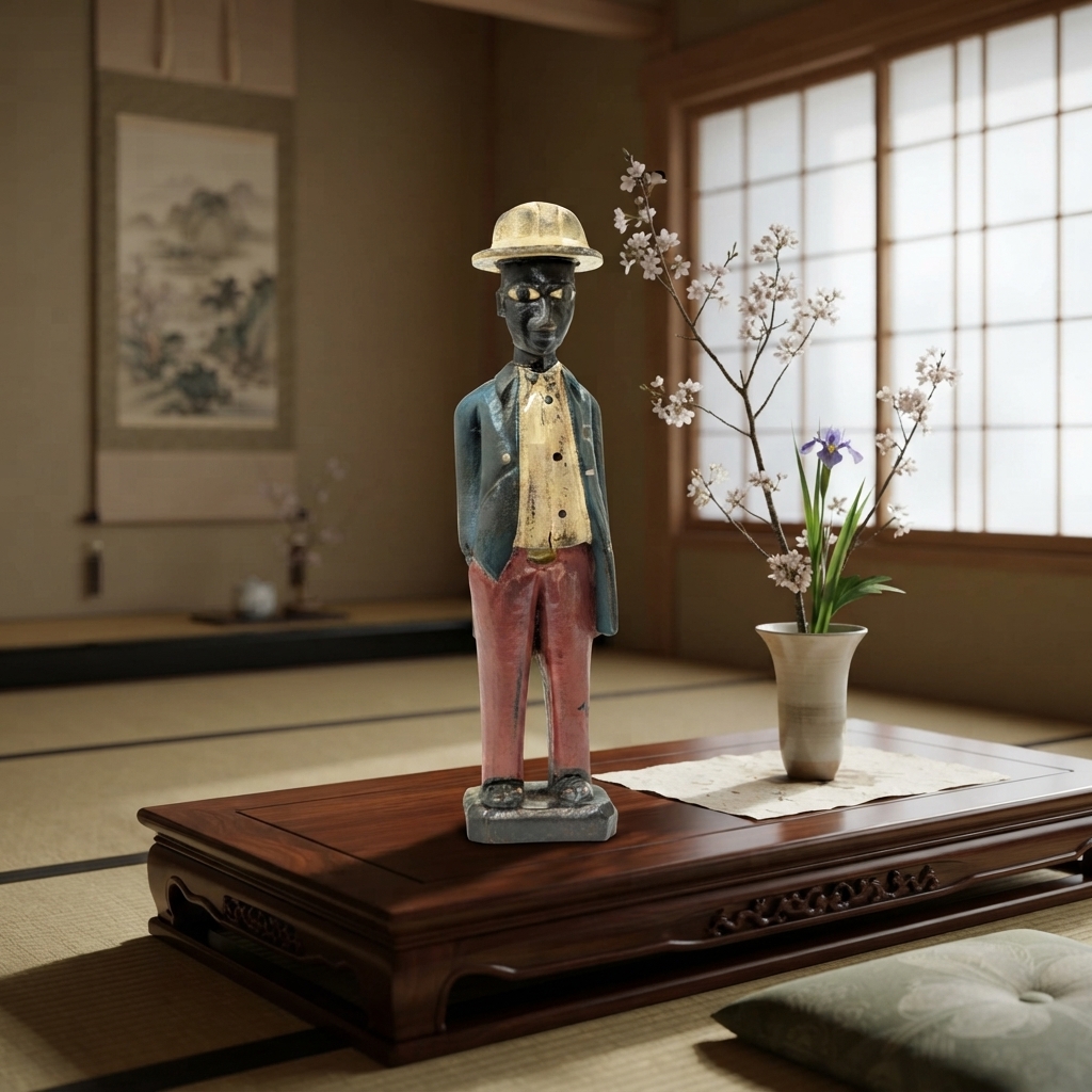 コロン人形 30cm アフリカ 木彫像 （r211-29）（AI生成イメージ）