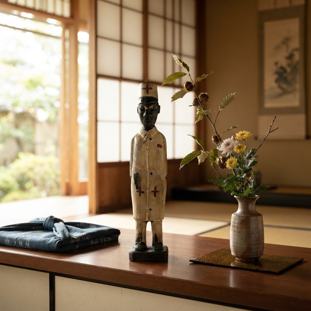 コロン人形 30cm アフリカ 木彫像 （r211-31）（AI生成イメージ）