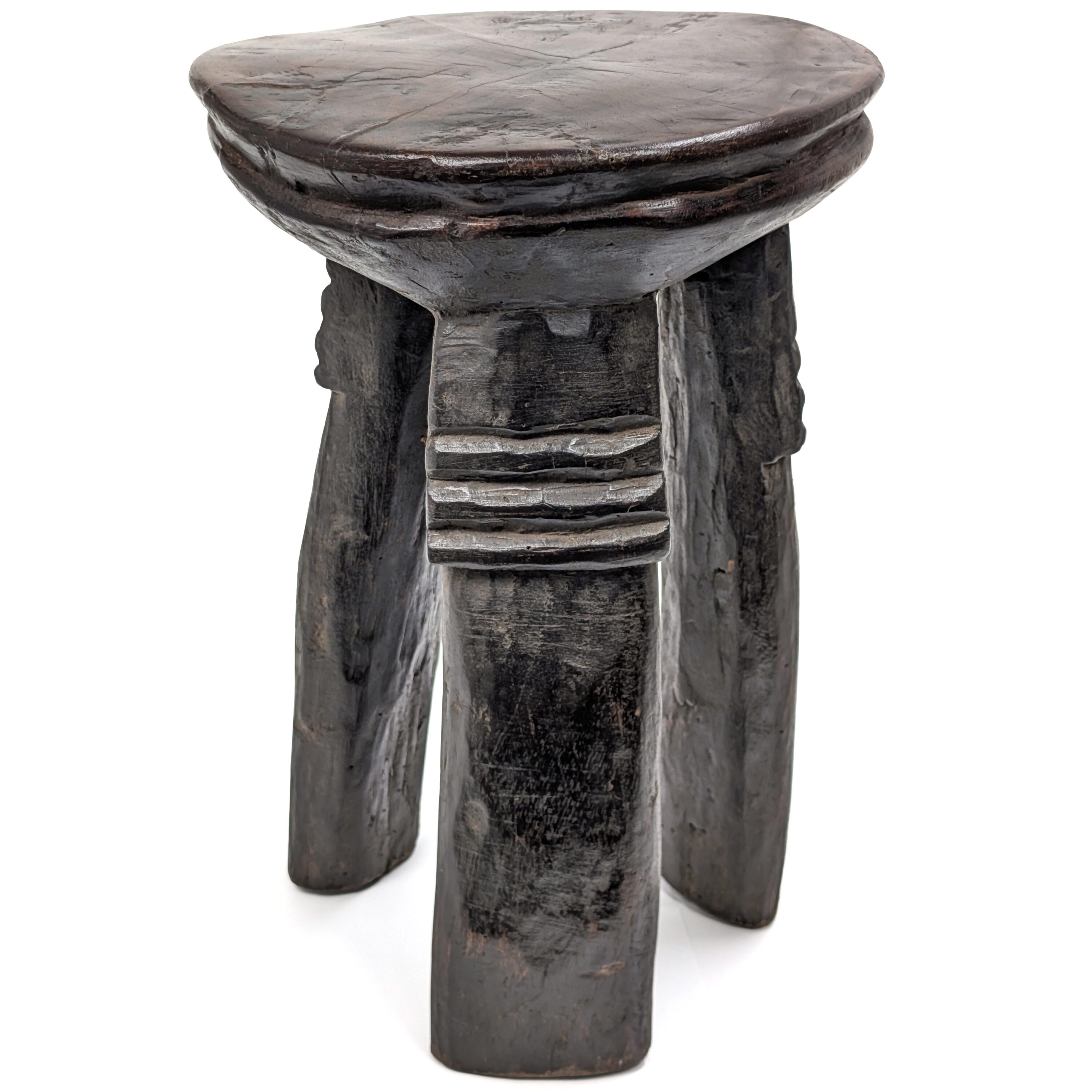 セヌフォ族腰掛 高さ38cm アフリカの家具 スツール 椅子 （r216-11）