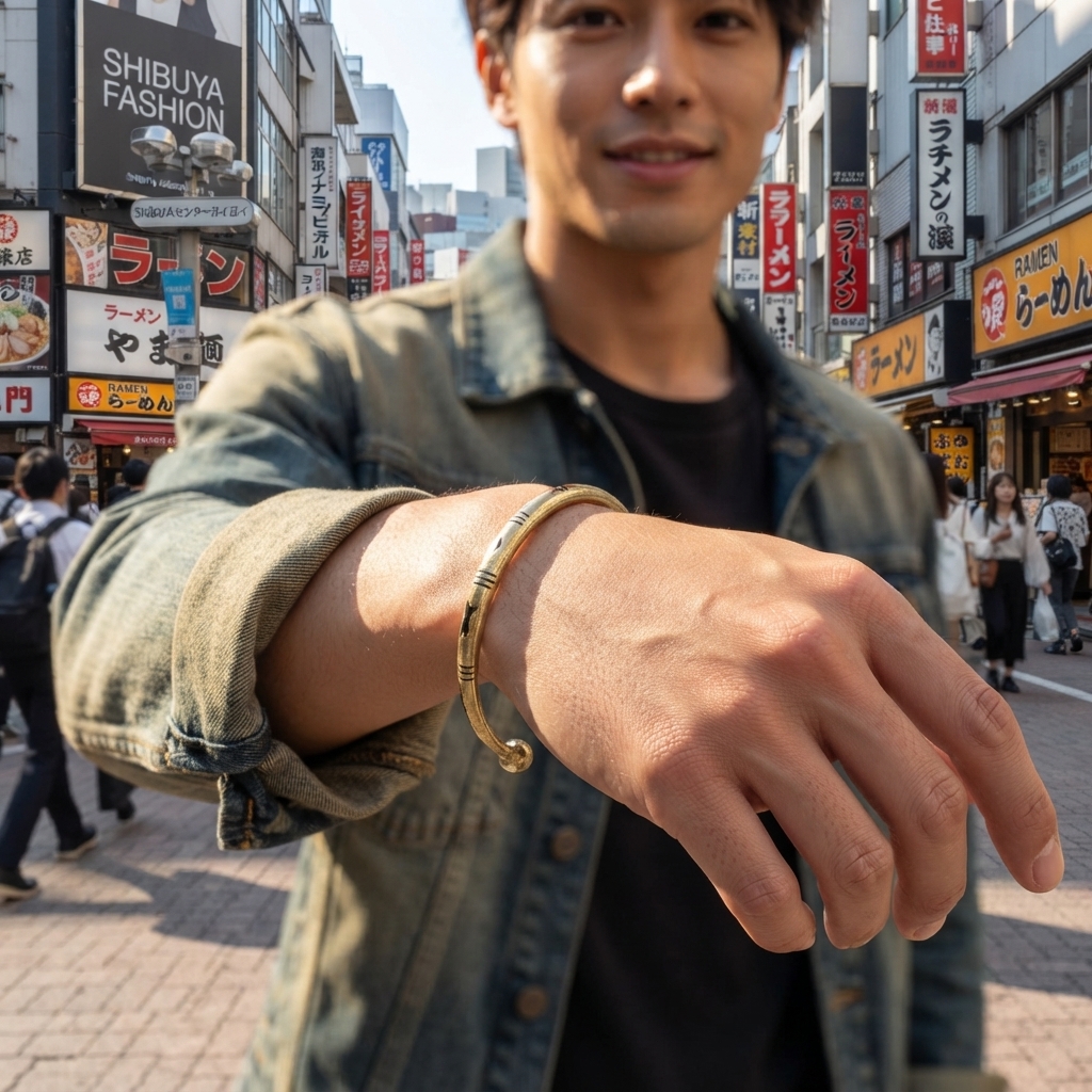 アフリカン メタリック ブレスレット 金属バングル （r216-21）（AI生成イメージ）