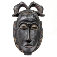 バウレ族マスク 25cm アフリカン仮面 アート （r216-29）