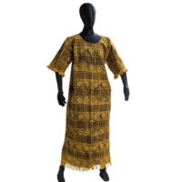 泥染め布 ワンピース アフリカ 民族衣装 （r216-31）