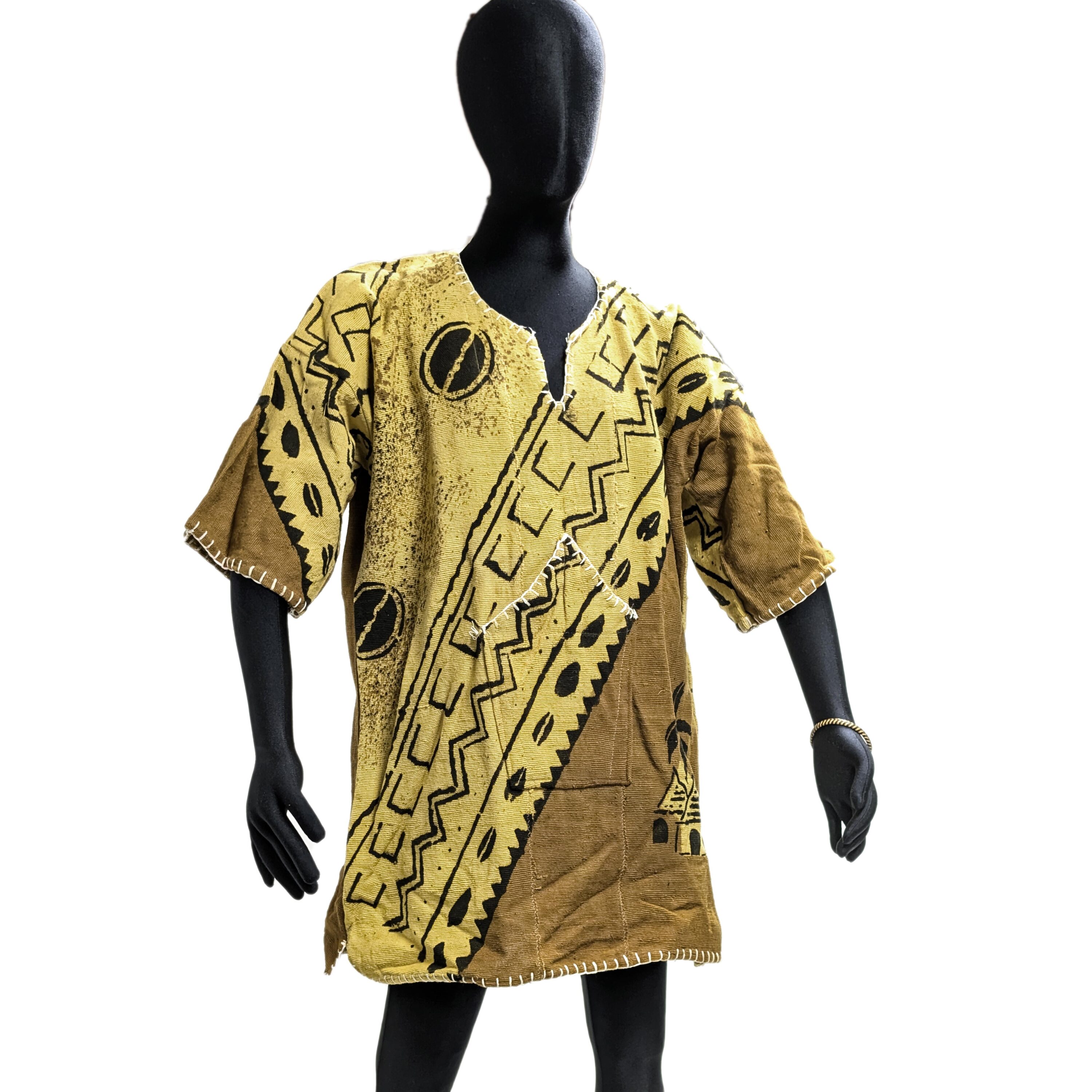 泥染め ボゴラン シャツ メンズ アフリカン民族衣装 （r216-33）