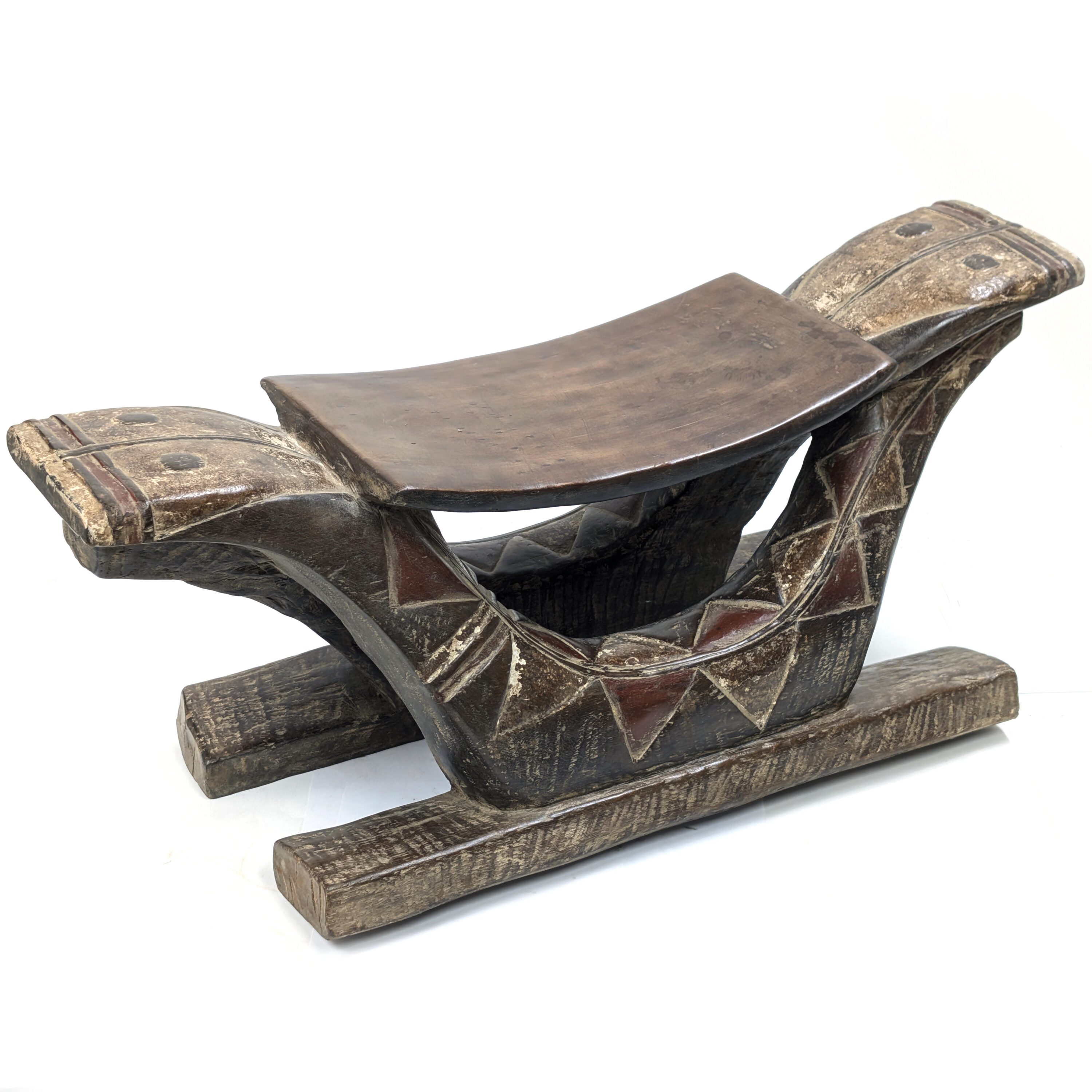 バガ族ヘビ腰掛 75cm アフリカの家具 スツール （r219-18）