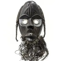 ダン族仮面 25cm アフリカン プリミティブアート マスク （r219-19）