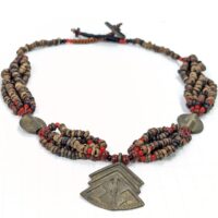 Alternative view of アフリカン ネックレス ブラス+種+再生ガラスビーズ  （r219-28）