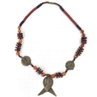 アフリカン ネックレス ブラス+再生ガラスビーズ  （r219-29）